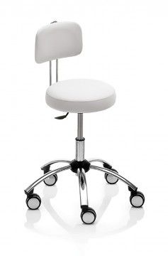 Hocker für Gesundheitseinrichtungen - SW13266 - SOLENI Beauty - rotierend / auf Rollen / mit Rückenlehne