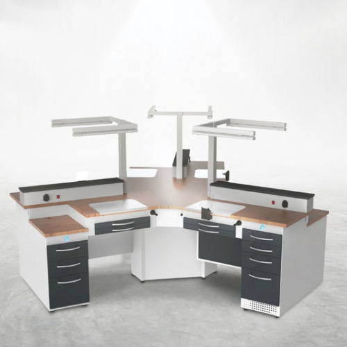 Arbeitsplatz für Dentallabors / mit Licht - SR3 - A4 Dental - mit Schubladen / modular