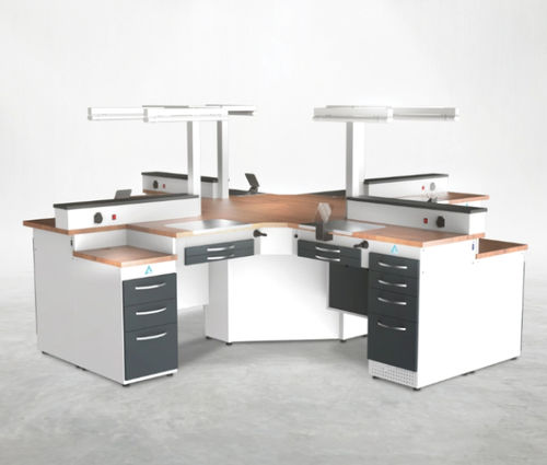 Arbeitsplatz für Dentallabors / mit Licht - SR4 - A4 Dental - mit Schubladen / modular / kompakt