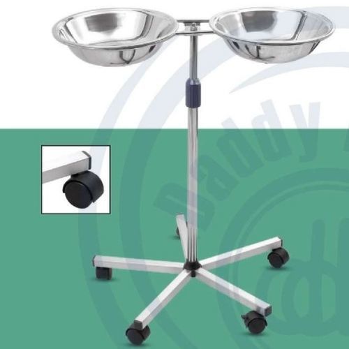 Schalenhalter mit zwei Schalen - D-F-60  - Daddy D Pro - zur Montage auf Rollwagen / Edelstahl
