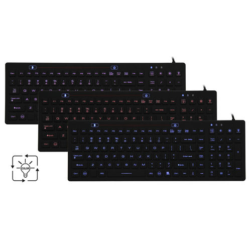 Medizinische Tastatur / mit Ziffernblock - JH-IKB106CBL - Jinghong Industrial - Silikon / USB / wasserdicht