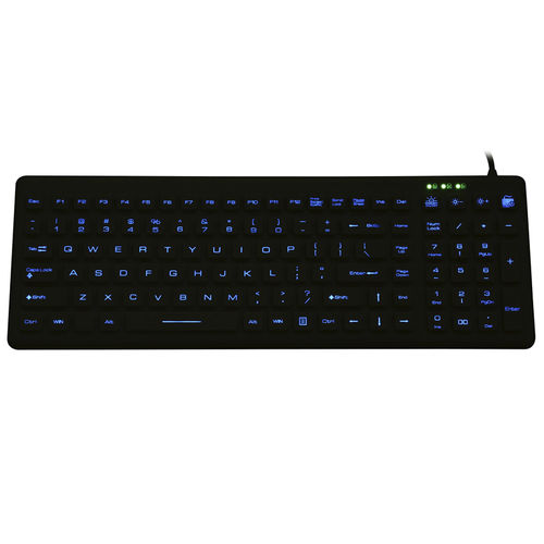 Tastatur mit Ziffernblock - JH-IKB260BL - Jinghong Industrial - Silikon / waschbar / desinfizierbar