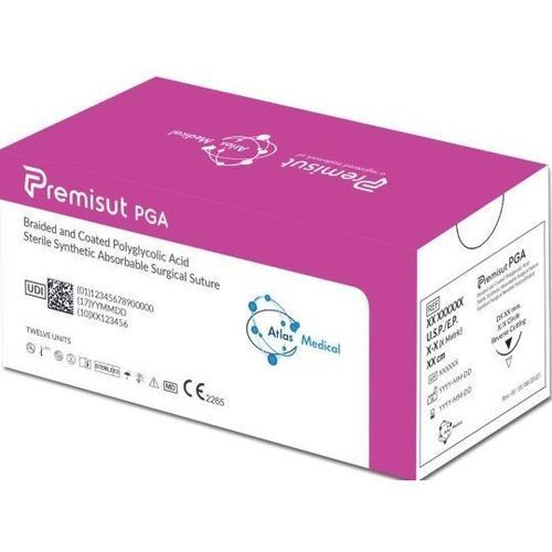 Kurzfristig resorbierbarer Nähfaden - Premisut PGA - Atlas Medical - Wundenchirurgie / Weichteilchirurgie / 8-0