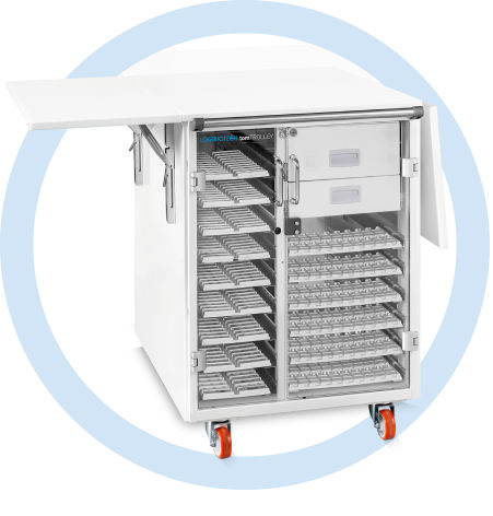 Laborwagen - tomTROLLEY - LOGIBIOTECH SRL - für Proben / mit Schublade / mobil