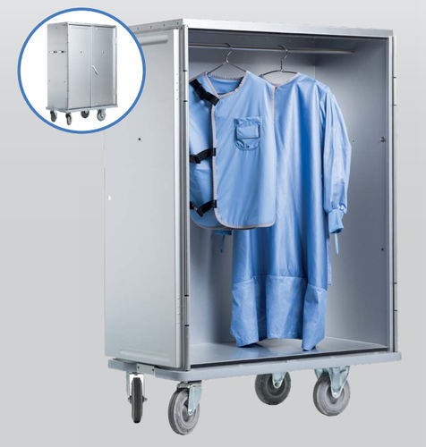 Schrank mit Kleiderablage - X-Versus - Technotex Quality Fabrics SLU - für Krankenhaus / grau / mit 2 Türen
