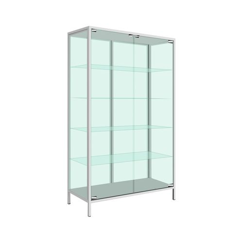 Garderobe mit Regal - CMM-2  - Zapovit - mit Tür / Aluminium / transparent