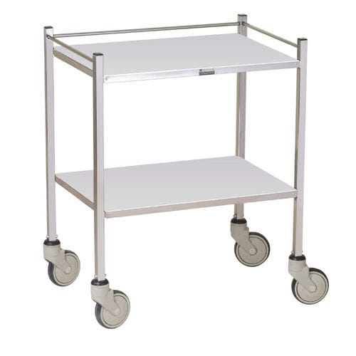 Wagen für Instrumente - AVI-113 - Avishkhar International - Edelstahl / mit 2 Regalbrettern / mobil