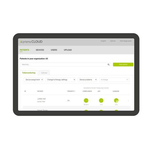 Datenverwaltungssoftware - prisma CLOUD - Löwenstein Medical Technology GmbH + Co. KG - Sicherheit / medizinisch / für Telemedizin