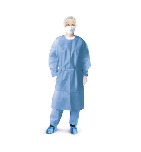 OP-Kittel / unisex - SMD 1202 - SteriMed Medical Devices - Einweg / Vlies / blau