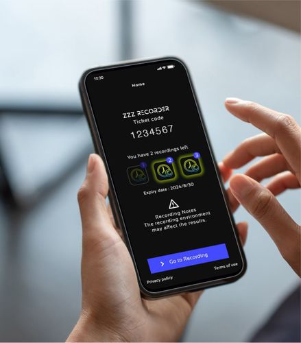 Mobile Applikation / Aufzeichnung - Okuchy, Inc. - Analyse / zur Erkennung von Schlafapnoe / Cloud