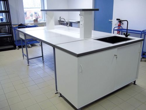 Modulare Arbeitsplatte für Labor - 79060 series - JEULIN - mit Waschbecken / freistehend / Halbinsel