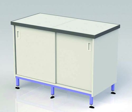 Laborschrank - 790 series - JEULIN - mit Schiebetür / weiß / mit 2 Türen