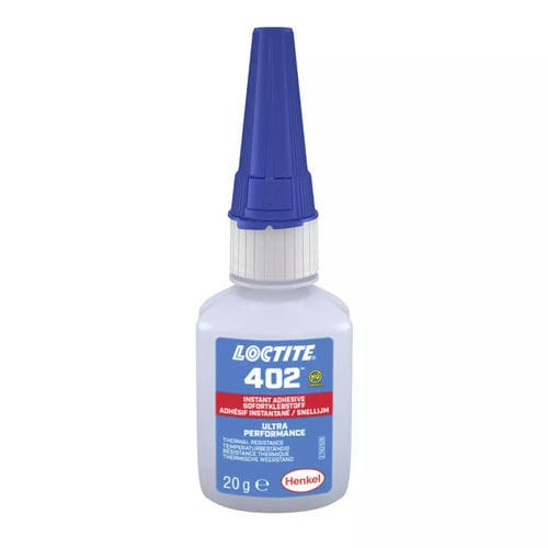 Medizinischer Montagekleber / Cyanacrylat - LOCTITE® 402 - Henkel - für Einweg-Medizinprodukte / für Gummi / für Metall