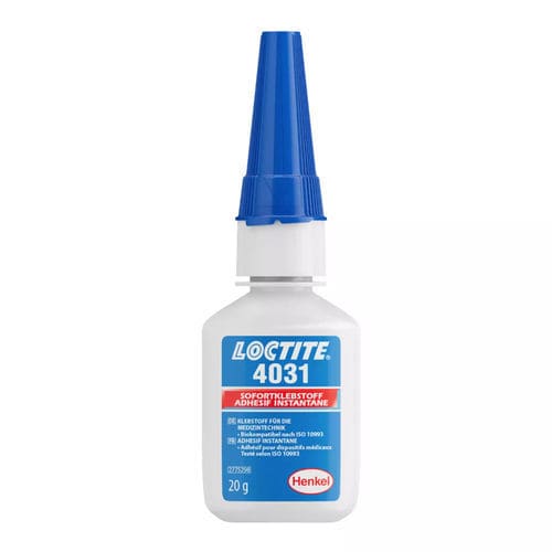 Medizinischer Montagekleber / Cyanacrylat - LOCTITE® 4031 - Henkel - für Einweg-Medizinprodukte / für Gummi / für Metall