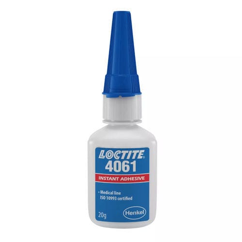 Medizinischer Montagekleber / Cyanacrylat - LOCTITE® 4061 - Henkel - für Einweg-Medizinprodukte / für Gummi / für Kunststoff