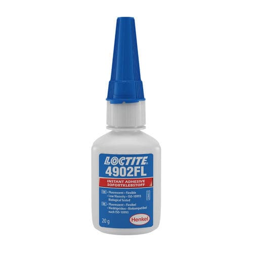 Medizinischer Montagekleber / Cyanacrylat - LOCTITE® 4902 FL - Henkel - für Einweg-Medizinprodukte / für medizinische Geräte / Elastomer