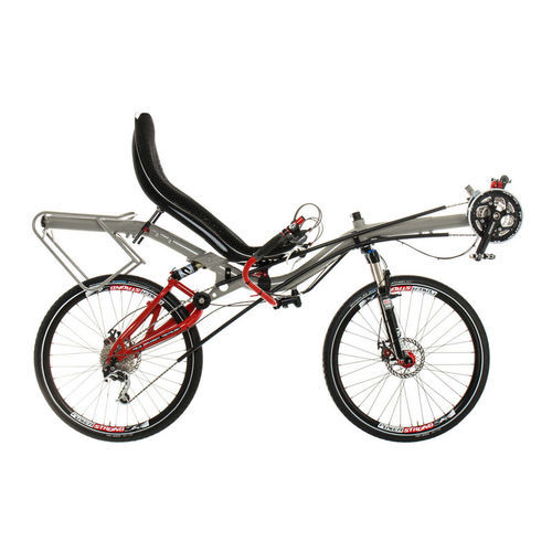 Liegefahrrad zum Treten - MAX - Azub Bike - für Erwachsene / rot / grau