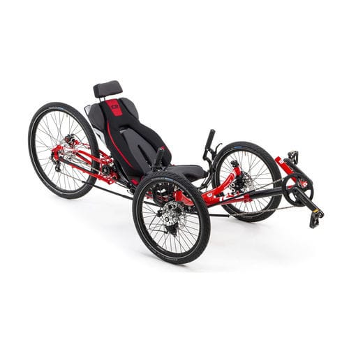 Liegedreirad zum Treten - SPRINT X TOUR - ICE Trikes - für Erwachsene / schwarz / rot