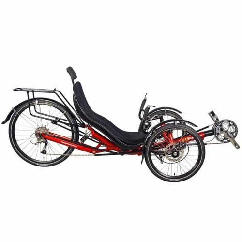 Liegedreirad zum Treten - Trike JC26x - Cycles Performer - für Erwachsene / rot / Aluminiumrahmen