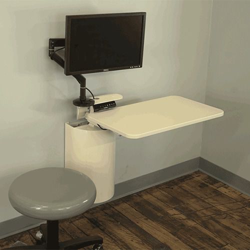 Wandmontierte Arbeitsstation - Pull-and-Swivel - Right Height Mfg - antimikrobiell / höhenverstellbar