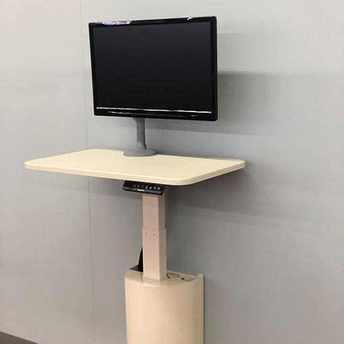 Wandmontierte Arbeitsstation - Rectangle Top - Right Height Mfg - antimikrobiell / höhenverstellbar