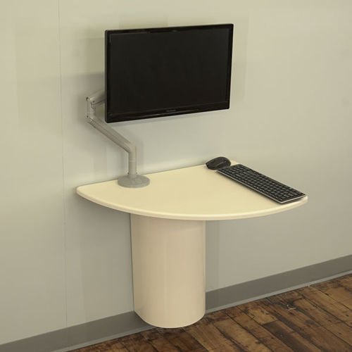 Wandmontierte Arbeitsstation - Shark Fin Top - Right Height Mfg - antimikrobiell / höhenverstellbar