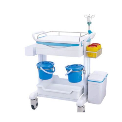 Medizinischer Wagen - Tianjin Kangli Medical Instrument - Edelstahl / Aluminium / Abfalleimer