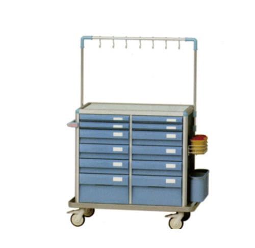 Medizinischer Wagen - Tianjin Kangli Medical Instrument - Lager / Aluminium / mit Schublade