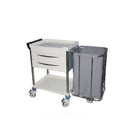 Medizinisch Sackhalterwagen - B-23 - Tianjin Kangli Medical Instrument - mit Regal / 2-türig / 1 Sack
