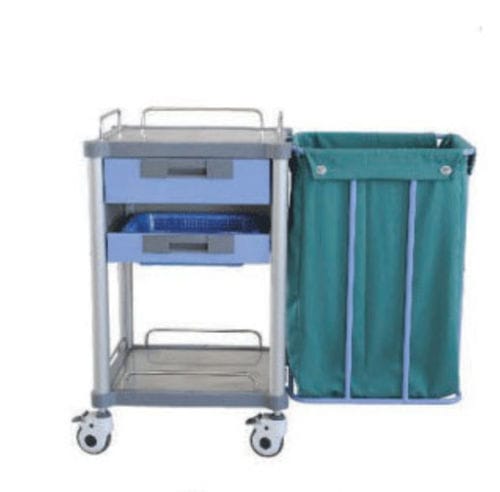 Medizinisch Sackhalterwagen - Tianjin Kangli Medical Instrument - 1 Schublade / 1 Sack / aus Kunststoff