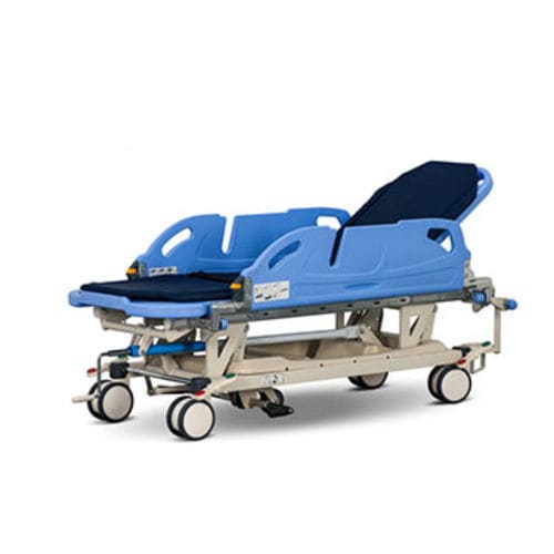 Fahrtrage zum Umbetten - Tianjin Kangli Medical Instrument - hydraulisch / höhenverstellbar / 2 Ebenen
