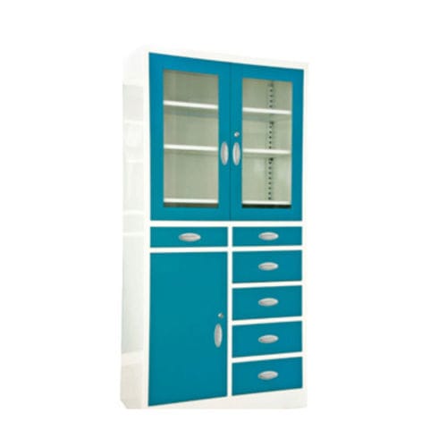 Schrank mit Tür - Tianjin Kangli Medical Instrument - mit Regal / mit Schublade / Edelstahl
