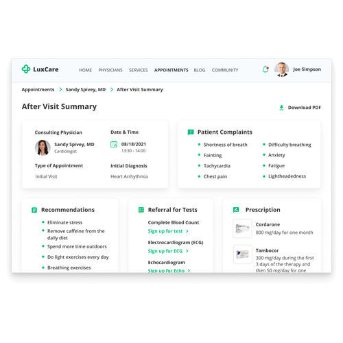 Medizinische Software - ScienceSoft - Telemedizin / Umform / Planung