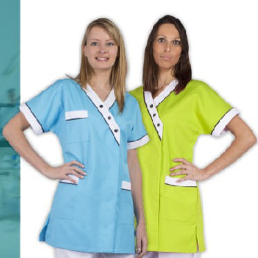 Medizinischer Kasack / für Frauen - BYZANTINE - FIL'MED - aus Polyester / aus Baumwolle / blau