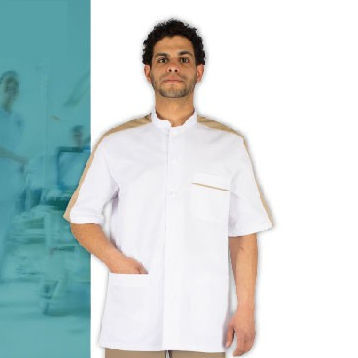 Medizinischer Kasack / für Männer - ALIMOS - FIL'MED - aus Polyester / aus Baumwolle / weiß