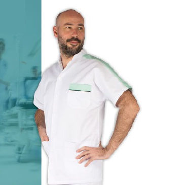 Medizinischer Kasack / für Männer - ETNA - FIL'MED - aus Polyester / aus Baumwolle / weiß