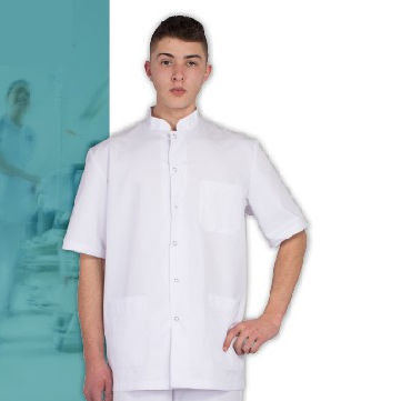 Medizinischer Kasack / für Männer - ISPAHAN - FIL'MED - aus Polyester / aus Baumwolle / weiß