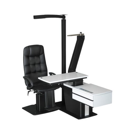 Ophthalmische Arbeitsstation - DeltaQP - UAB Medinstrus - mit Stuhl / mit Licht / mit Schubladen