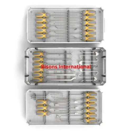 Wirbelsäulenchirurgie-Instrumentenset - BI-001468 - Bisons International - für Neurochirurgie / für orthopädische Chirurgie / anpassbar