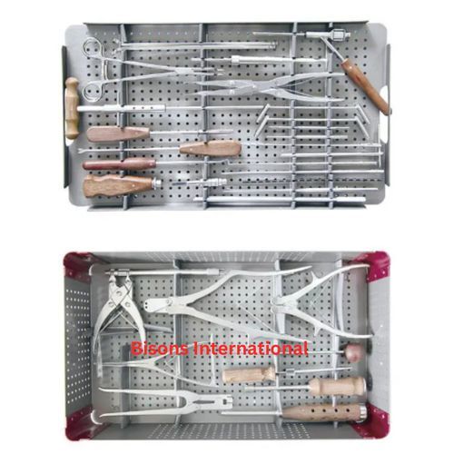 Instrumentenset für orthopädische Chirurgie - BI-001478 - Bisons International - Wirbelsäulenchirurgie / anpassbar