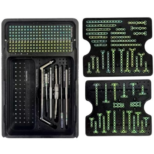 Kompressionsplatte für kleine Knochenfragmente - BI-001634 - Bisons International - mit Verriegelung / Titan