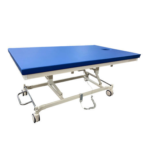 Elektrische Untersuchungsliege - YK-E312 - Topmost Medical Technology Co.,Ltd - höhenverstellbar / einteilig / blau
