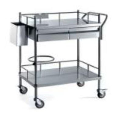 Medizinischer Wagen - YK-S016 - Topmost Medical Technology Co.,Ltd - für Verbandmaterial / Edelstahl / mit 2 Regalbrettern
