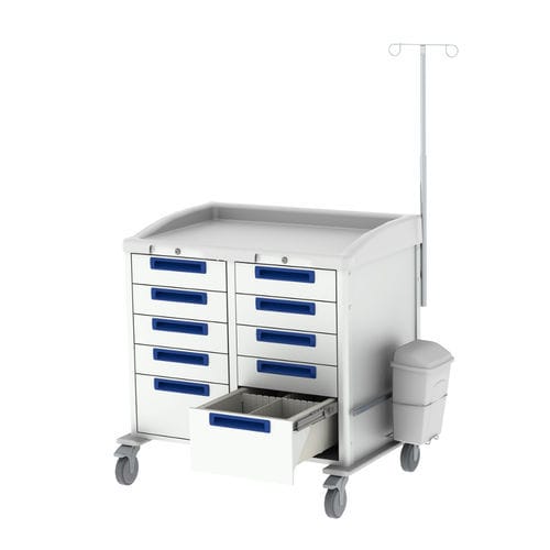 Wagen für Intensivpflege - mobile plus - Viviam Med - Pflege / mit Schublade / Abfalleimer