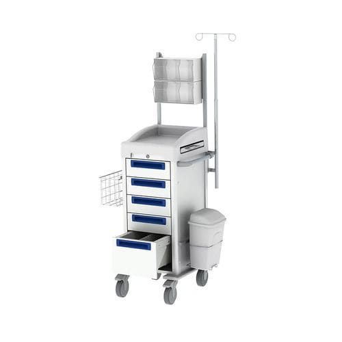 Wagen für Intensivpflege - Viviam Med - mit Korb / Abfalleimer / mit Infusionsständer