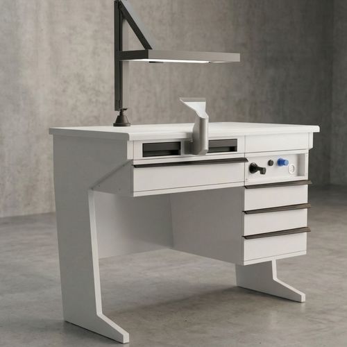 Arbeitsplatz für Dentallabors / Ausbildung - AWB 01 - AVIOR GMBH - mit Licht / mit Schubladen / mit Regal