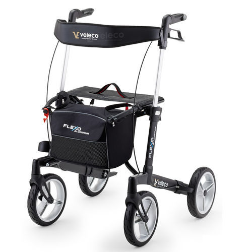Rollator mit 4 Rädern - Veleco Flexo - Veleco - Aluminiumrahmen / mit Sitz / mit Korb
