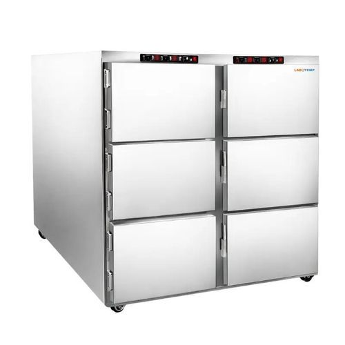 Leichenkühlzelle für Leichentragen - MOR-10 - Labotemp Systems - 6 Körper / mit Frontöffnung / auf Rollen