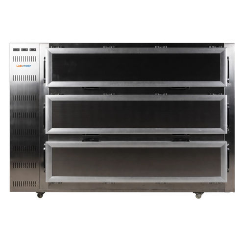 Leichenkühlzelle für Leichentragen - MOR-02 - Labotemp Systems - 3 Körper / mit Frontöffnung / auf Rollen