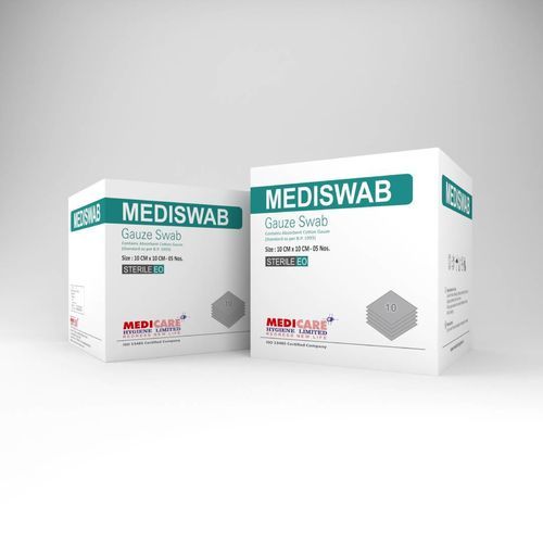 Baumwolle-Mullkompresse - Mediswab - Medicare Hygiene Ltd., - steril / hypoallergen / absorbierend